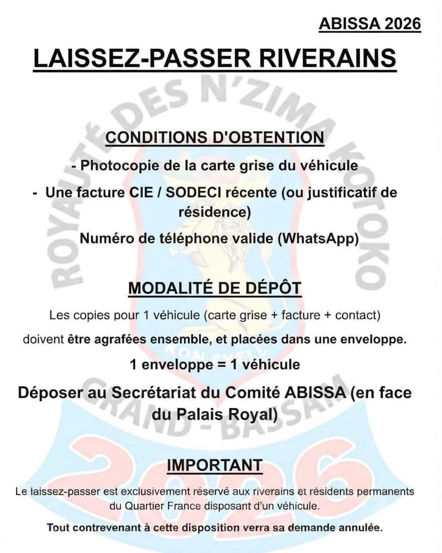 LAISSEZ-PASSER RIVERAINS